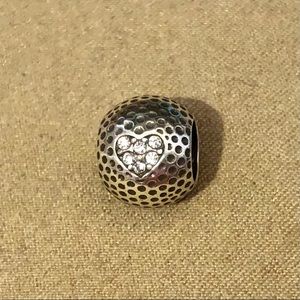 🆕 Brighton Golf Ball bead, dotted surface with crystal heart Retired NWOT